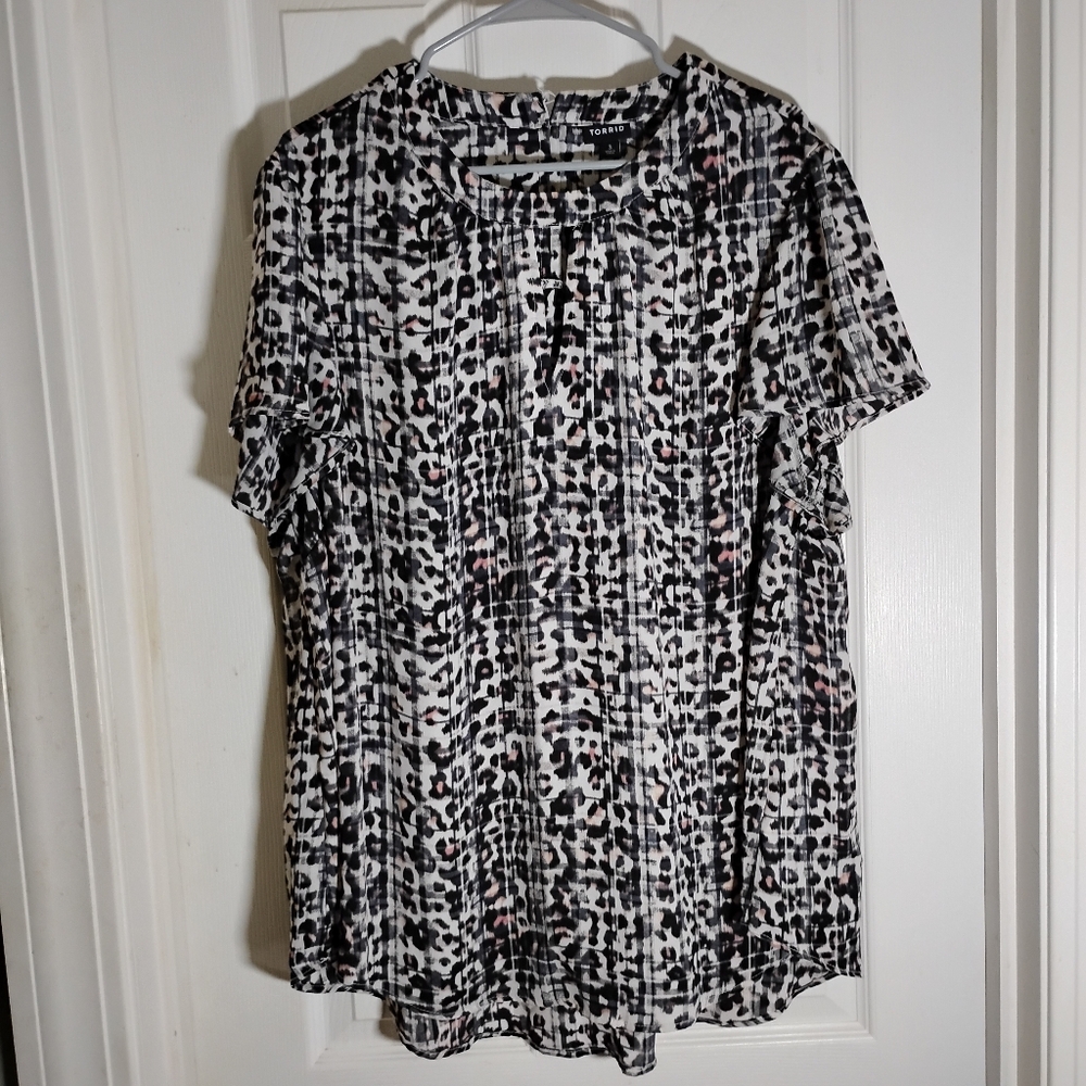 Animal Print Blouse watercolor Artsy Plus Size torrid